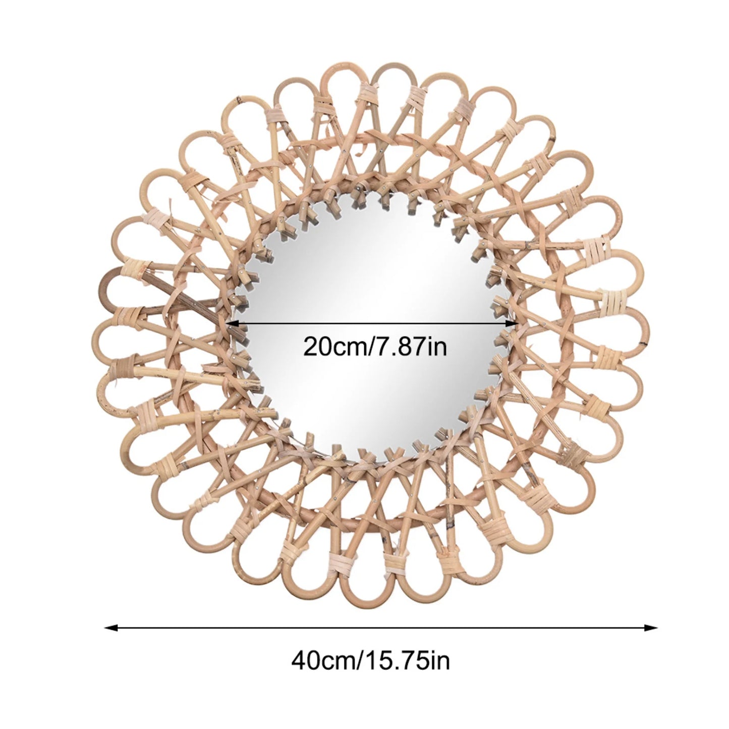 Wall Hanging Round  Rattan Mirror