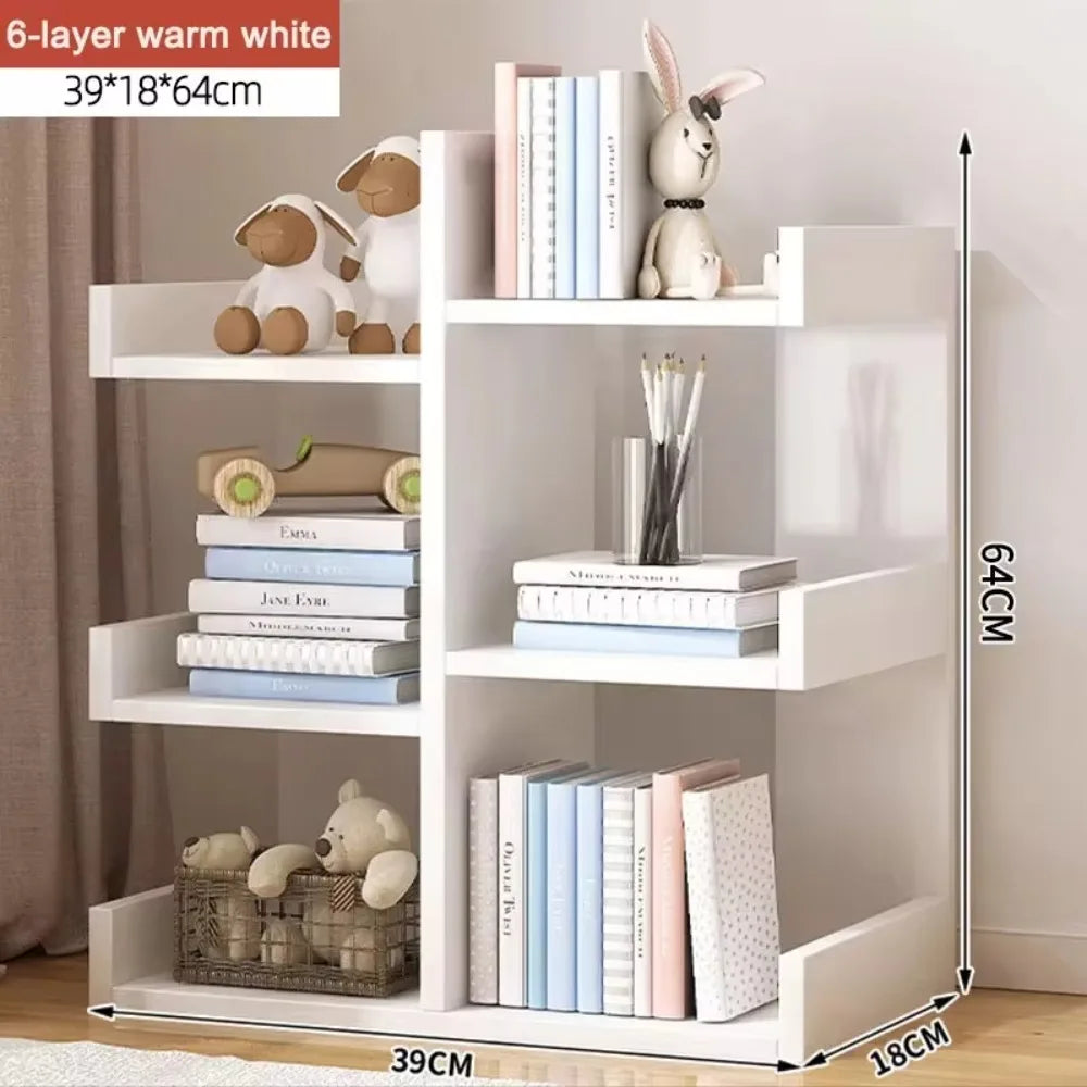 Standing Multi-Level Wooden Bookshelf