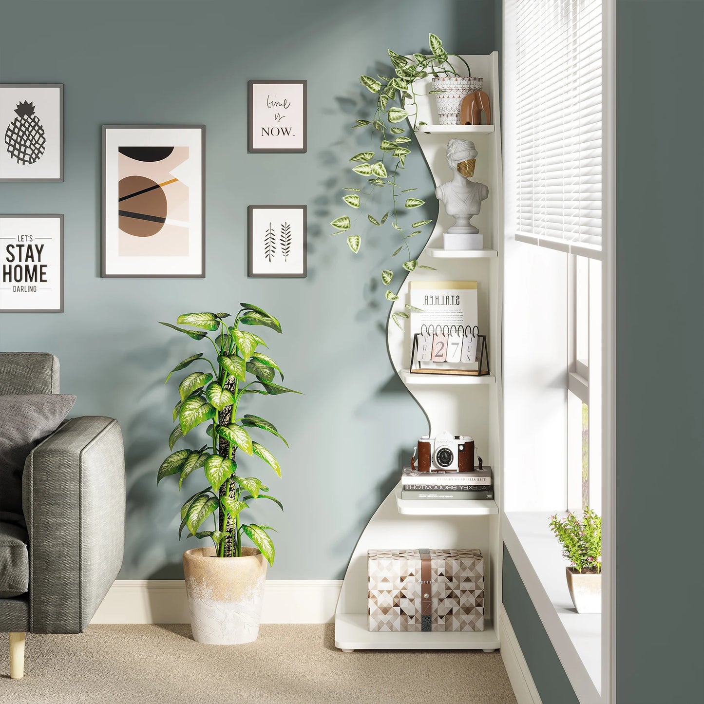 5-Tier Modern Corner Shelf