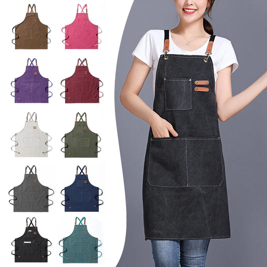 Oil-proof Canvass Apron with Pocket