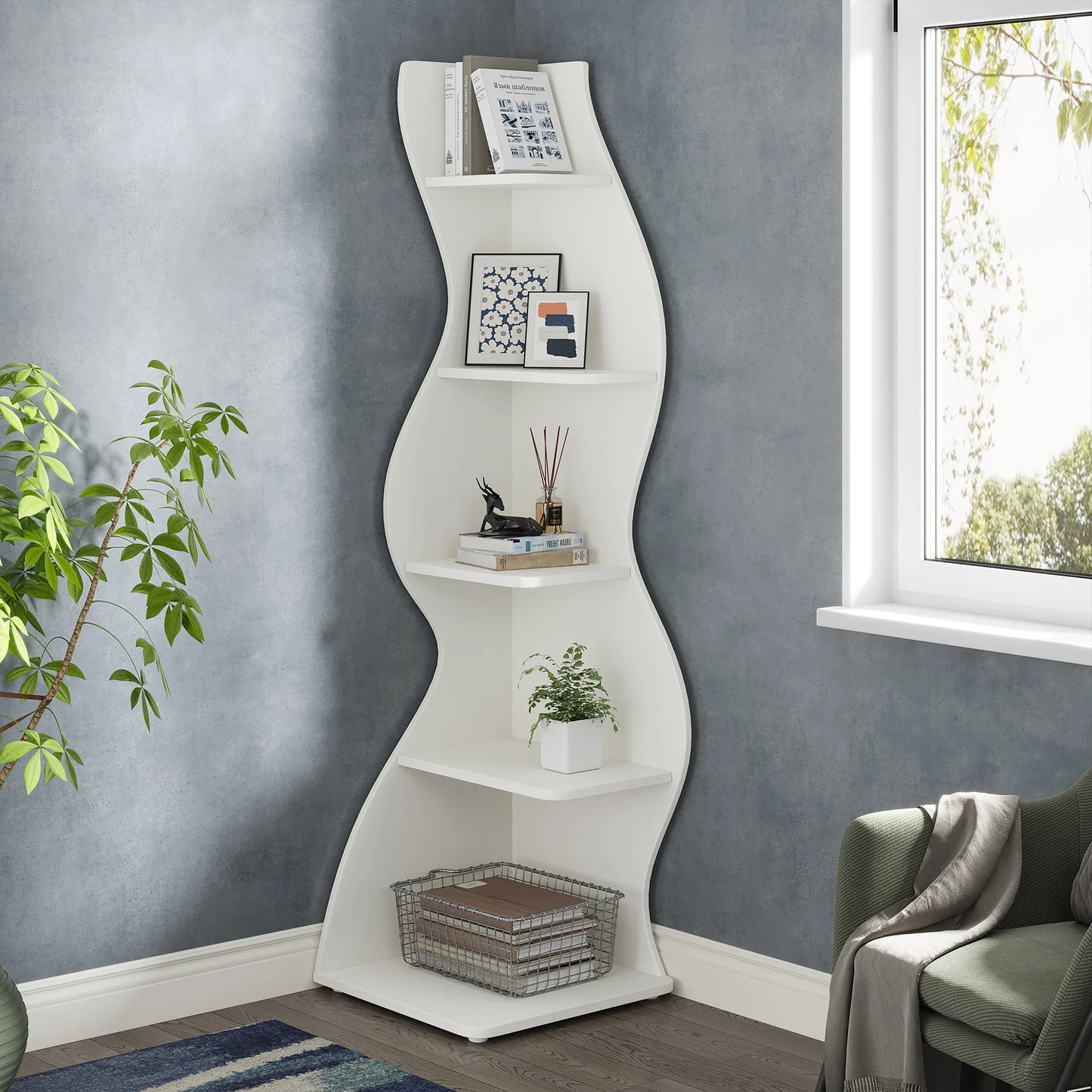 5-Tier Modern Corner Shelf