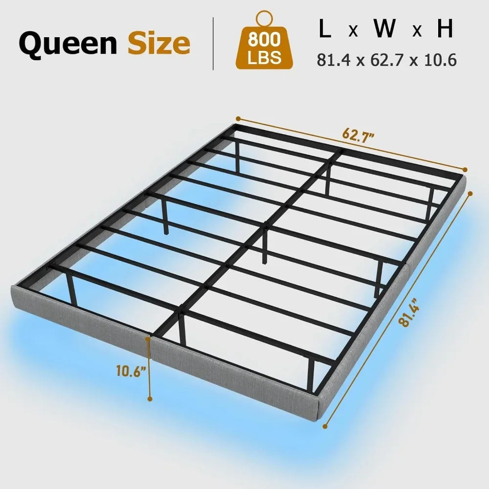 Floating Metal Platform Bed Frame with LED Lights