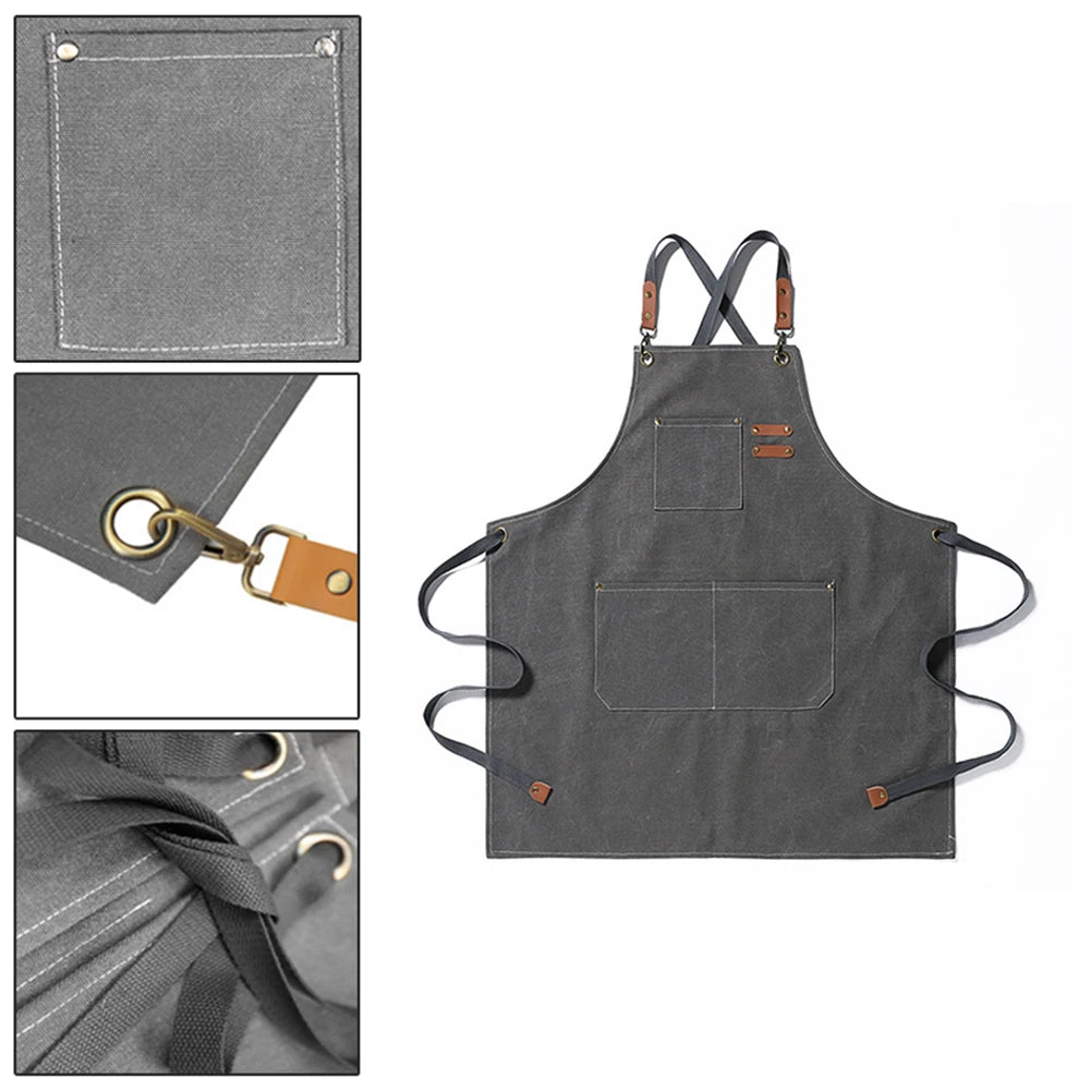 Oil-proof Canvass Apron with Pocket