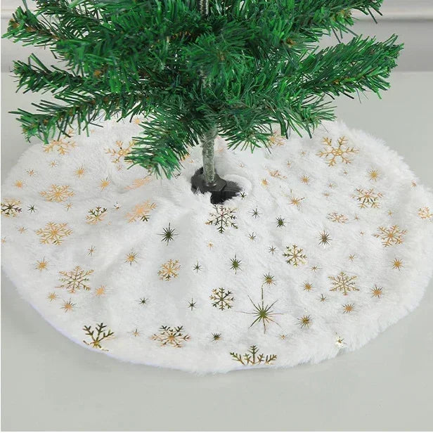 White Faux Fur Christmas Tree Skirt