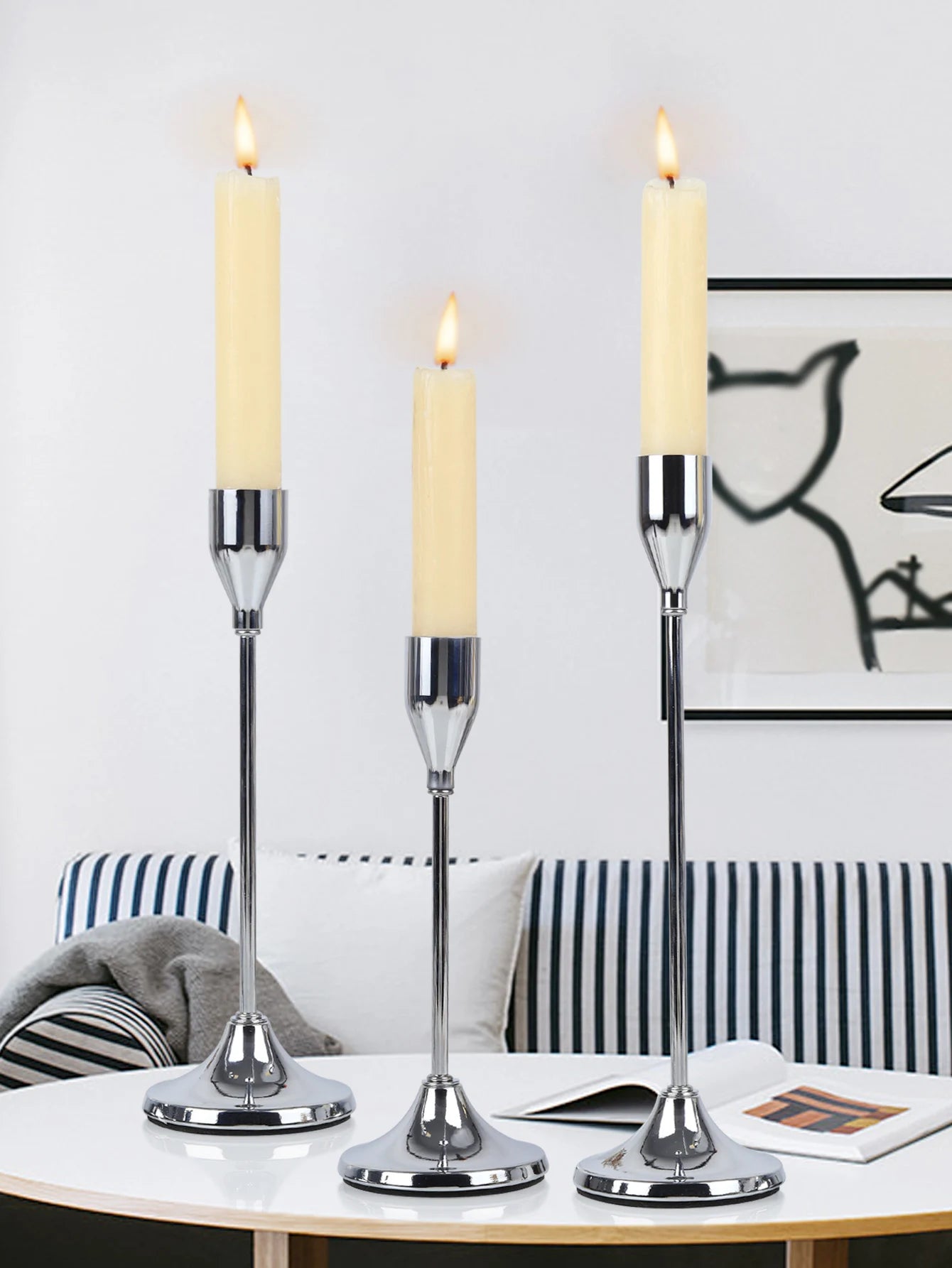 European style Metal Candle Holders, 3 Pcs