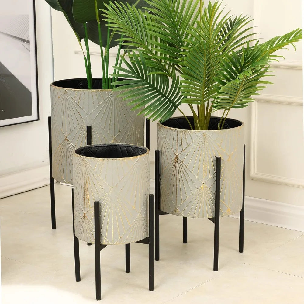 Luxe Gold Planters, Set of 3