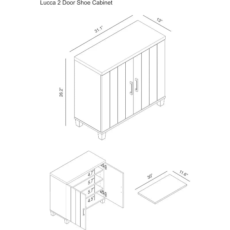 Wood Shoe Storage Cabinet, 12 Pair