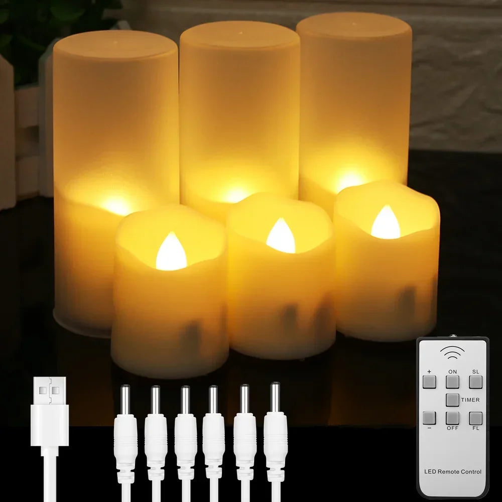 Flameless Remote Control Rechargeable Candles