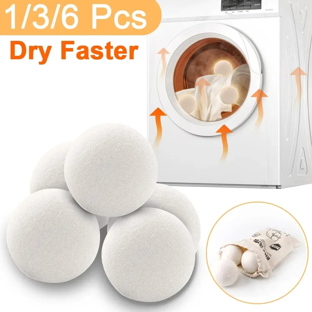 Wool Dryer Ball, 3 or 6 pcs